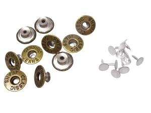 GUZIK metalowy do SPODNI KURTKI 17 mm 10 sztuk 